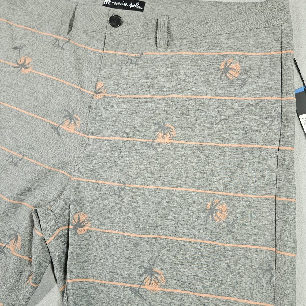 Travis Mathews Shorts Men Size 38 Tropical Palm Tree Golf Performance Tennis 7" - Picture 2 of 12